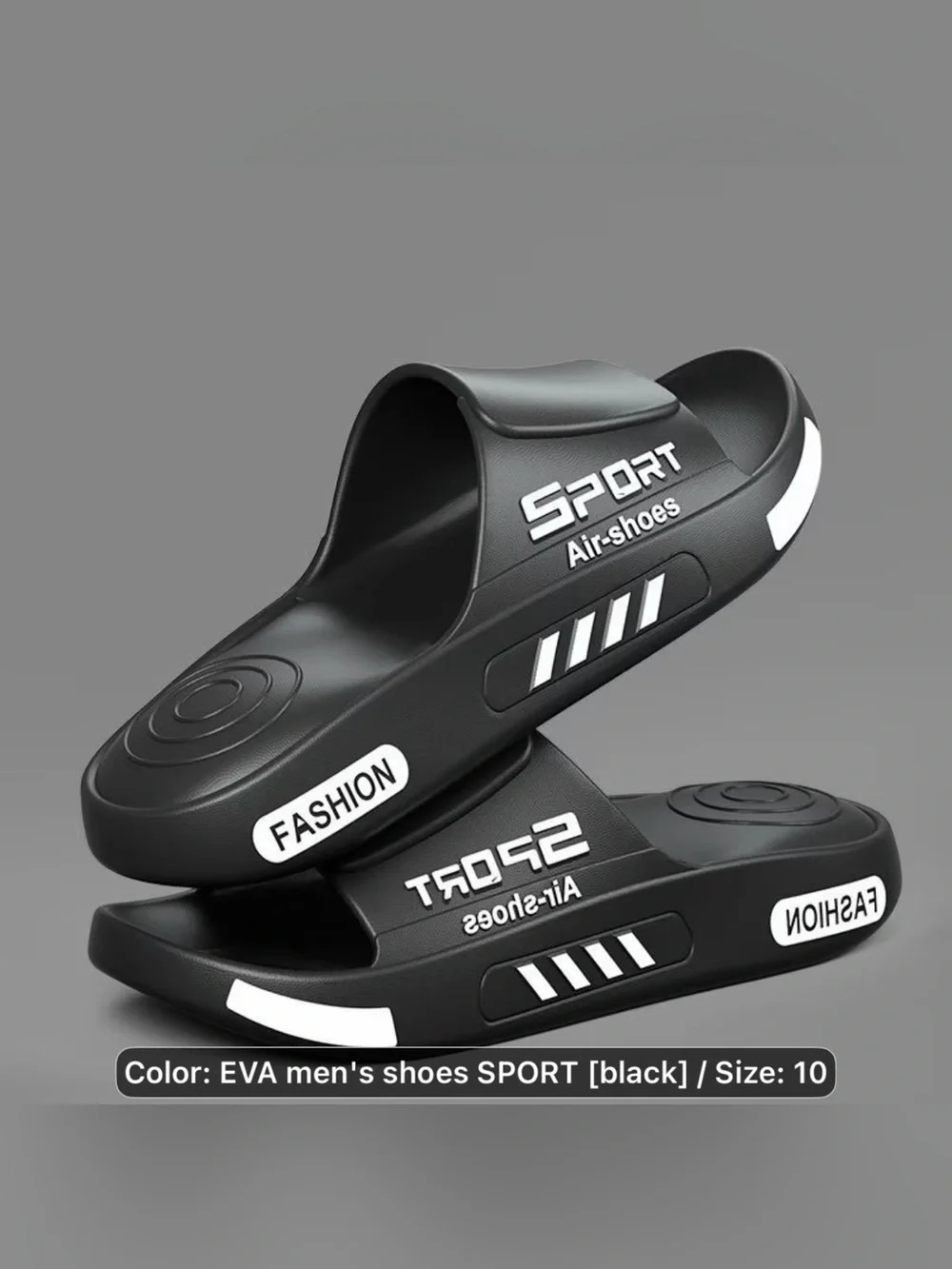 Sporto Black EVA Slide Sandals for Men